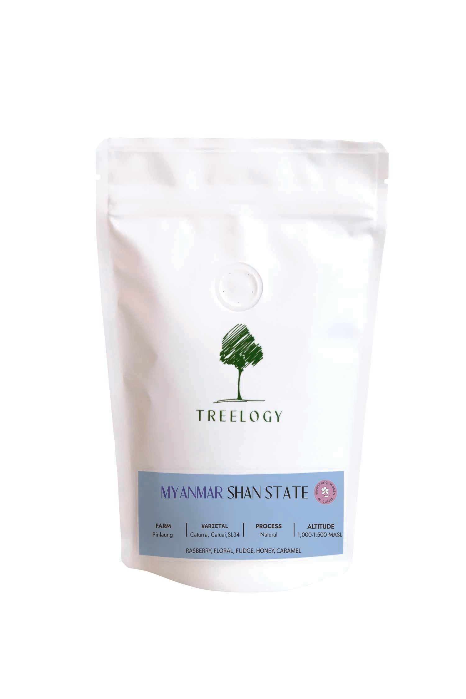 Treelogy Coffee bag of Myanmar Shan State speciality coffee beans